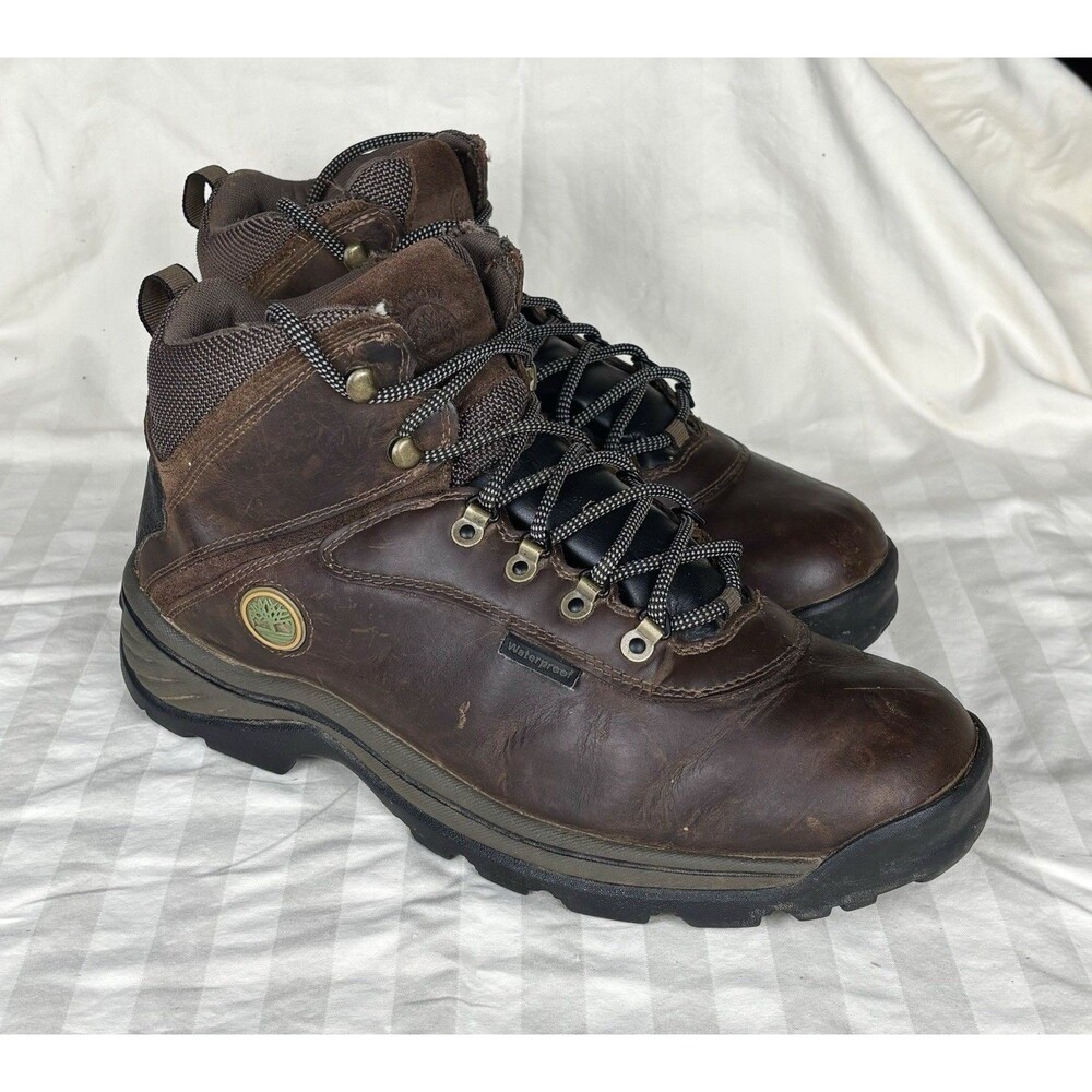 Timberland Men's Size 12W White Ledge Mid Waterproof Hiking Boot Brown Lace Up